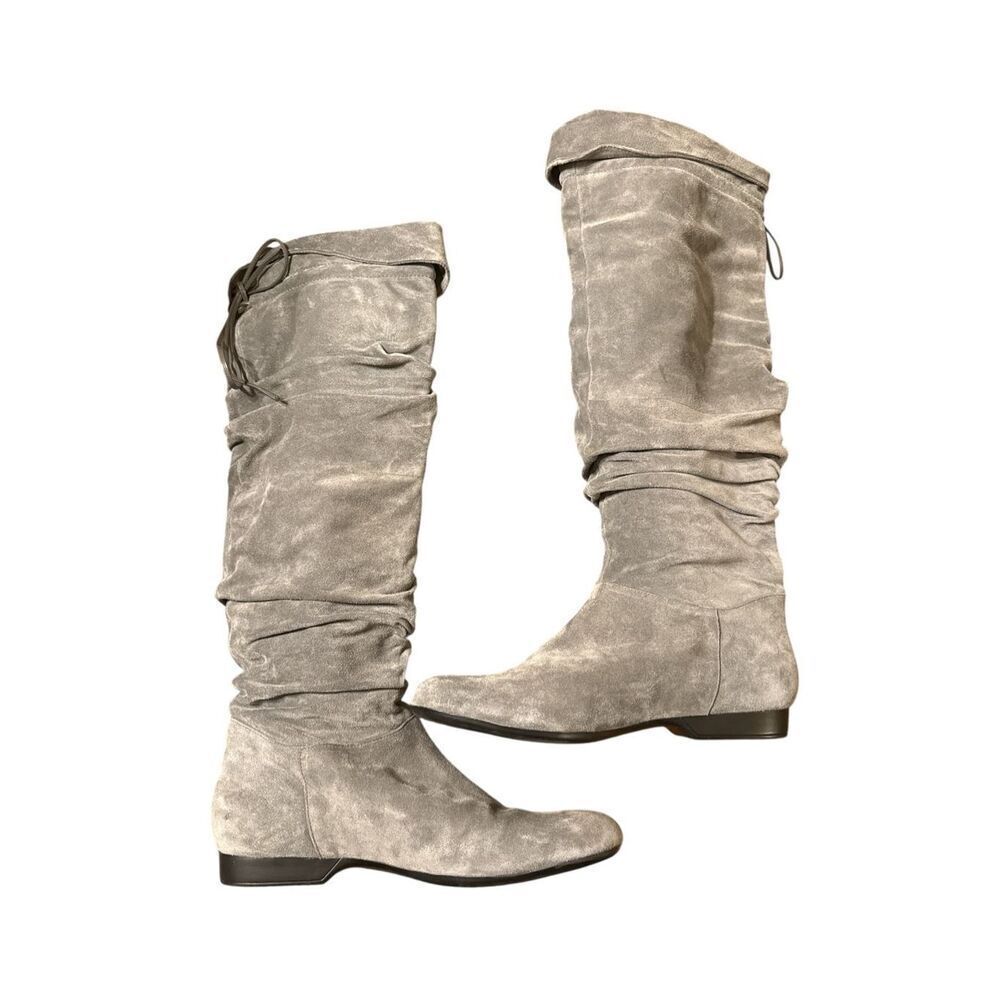 Enzo Angiolini Knee High Gray Suede Slouch Boots Size 8.5 - Picture 6 of 11